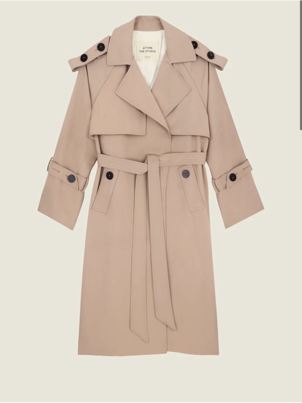 Attire The Studio 100% wool outer, silk lined sleeve open trench coat sz xs - Picture 9 of 14